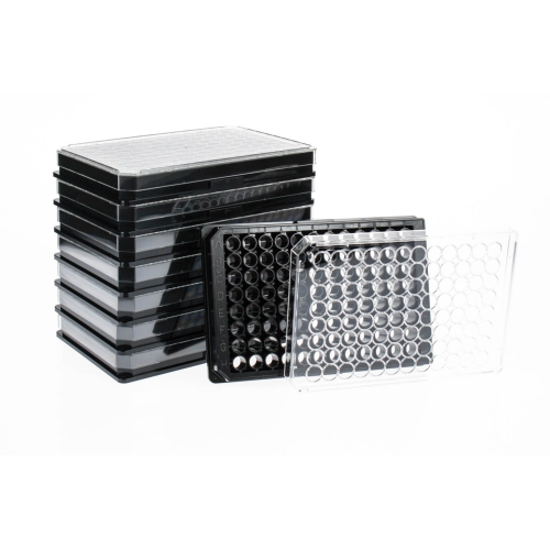 TC Surface 96 Well Black/Clear Bottom Plates - Transparent Bottom Option